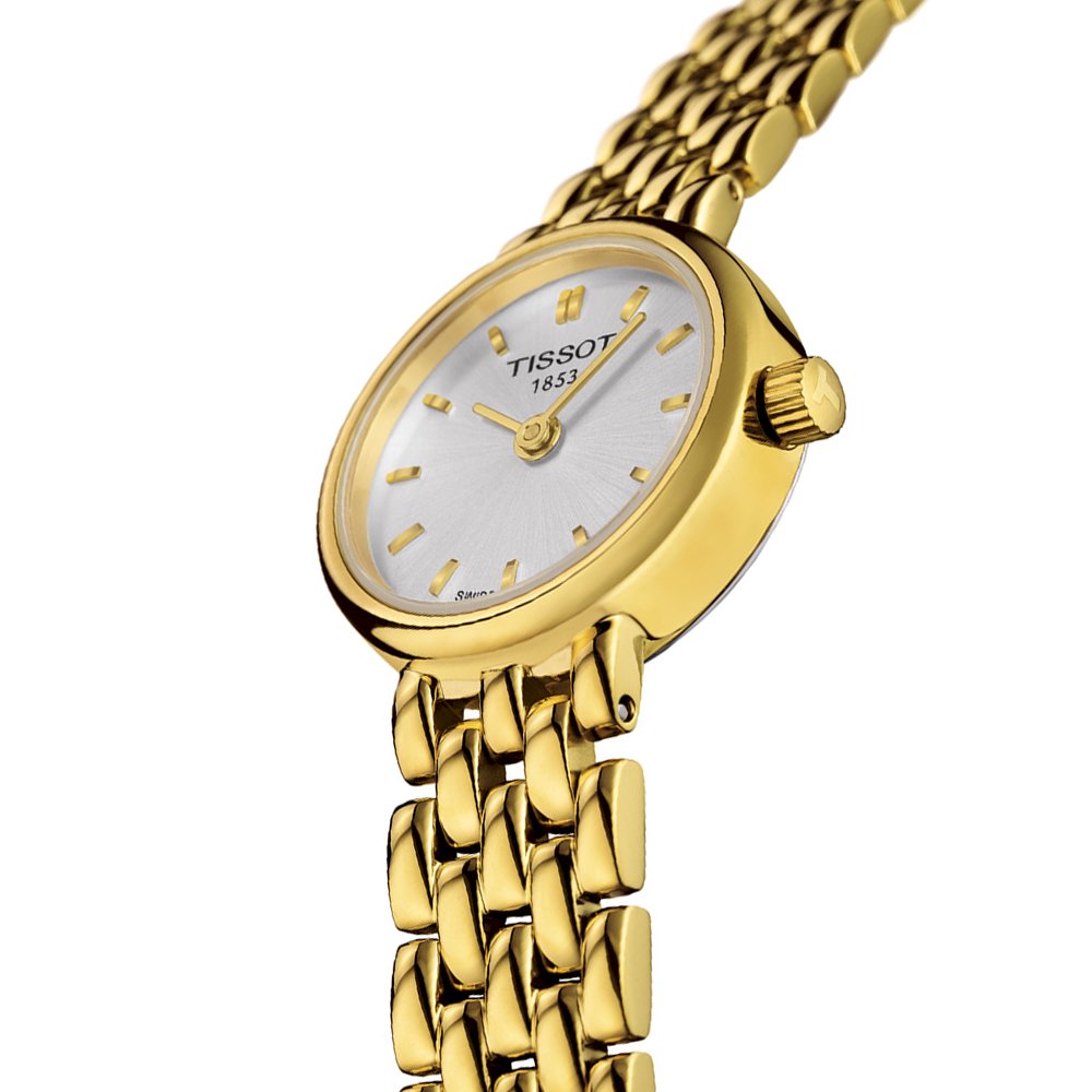 TISSOT Lovely Silver Dial 19.5mm Gold Stainless Steel Bracelet T058.009.33.031.00 - 