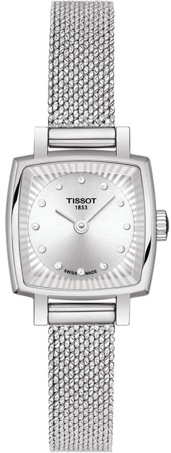 TISSOT Lovely Square Brilliants Two Hands 20mm Silver Stainless Steel Mesh Bracelet T058.109.11.036.00 - 