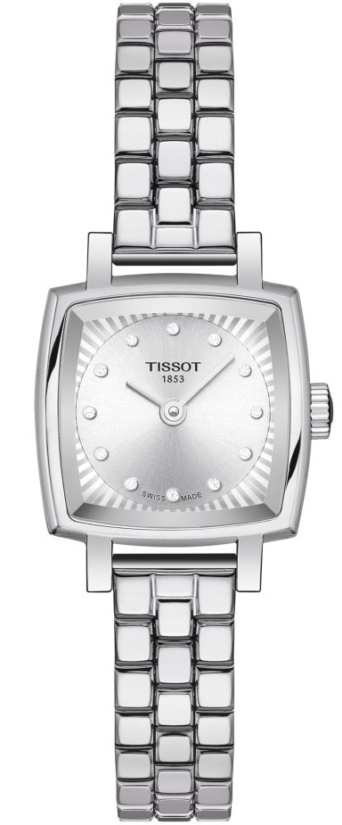 TISSOT Lovely Square Silver Dial with Diamonds 20mm Silver Stainless Steel Bracelet T058.109.11.036.01 - 