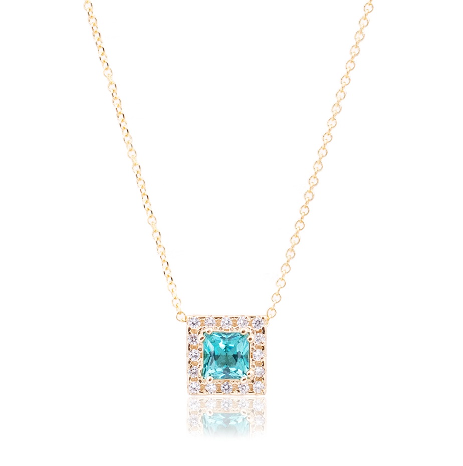 NECKLACE SENZIO Yellow Gold 14K with Zircon T0848 - 
