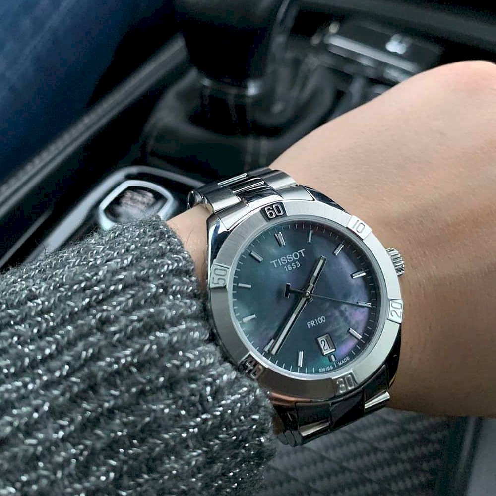 TISSOT PR 100 Sport Chic Blue Pearl Dial 36mm Silver Stainless Steel Bracelet T101.910.11.121.00 - 