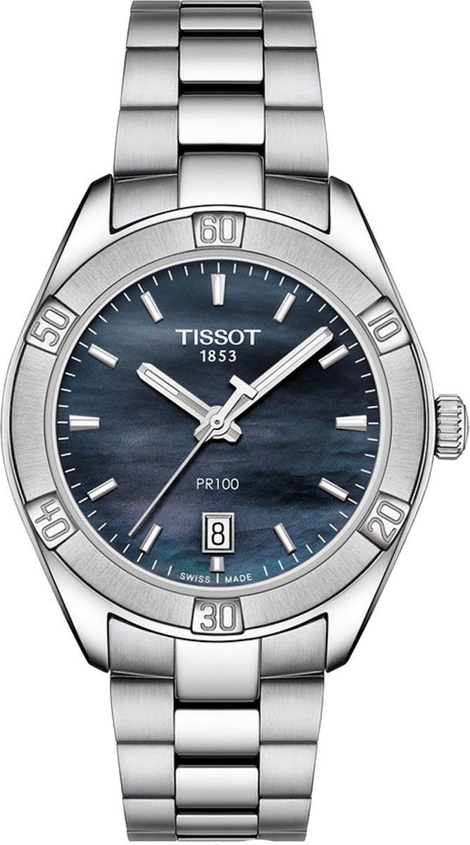 TISSOT PR 100 Sport Chic Blue Pearl Dial 36mm Silver Stainless Steel Bracelet T101.910.11.121.00 - 