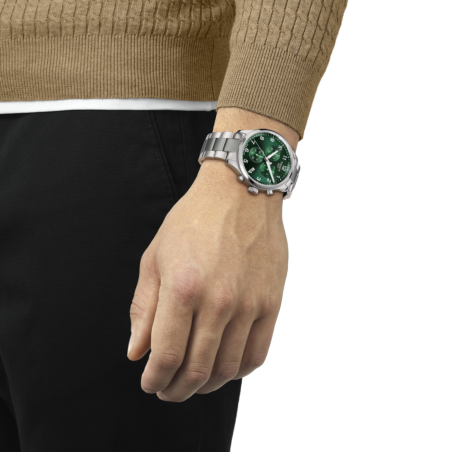 TISSOT XL Classic Chronograph Green Dial 45mm Silver Stainless Steel Bracelet T116.617.11.092.00 - 2