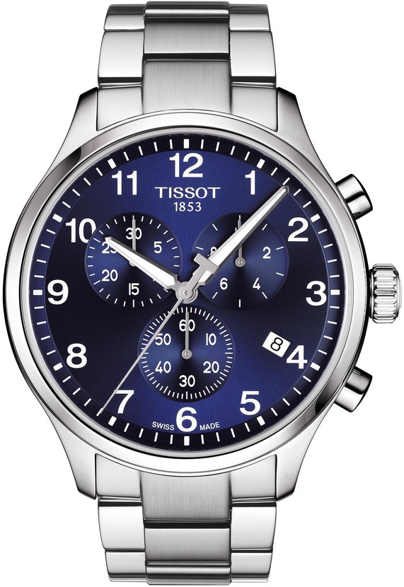 TISSOT XL Classic Chronograph Blue Dial 45mm Silver Stainless Steel Bracelet T116.617.11.047.01 - 