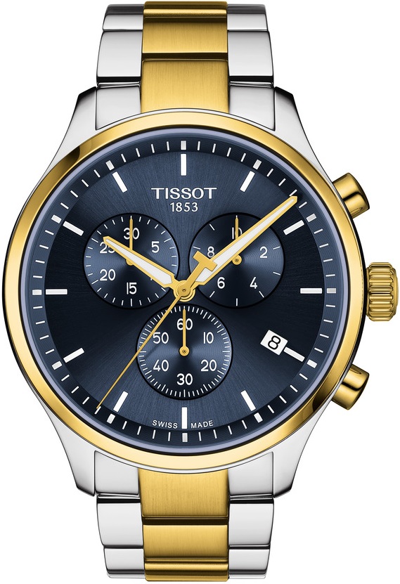 TISSOT XL Classic Chronograph Blue Dial 45mm Two Tone Gold Stainless Steel Bracelet T116.617.22.041.00 - 