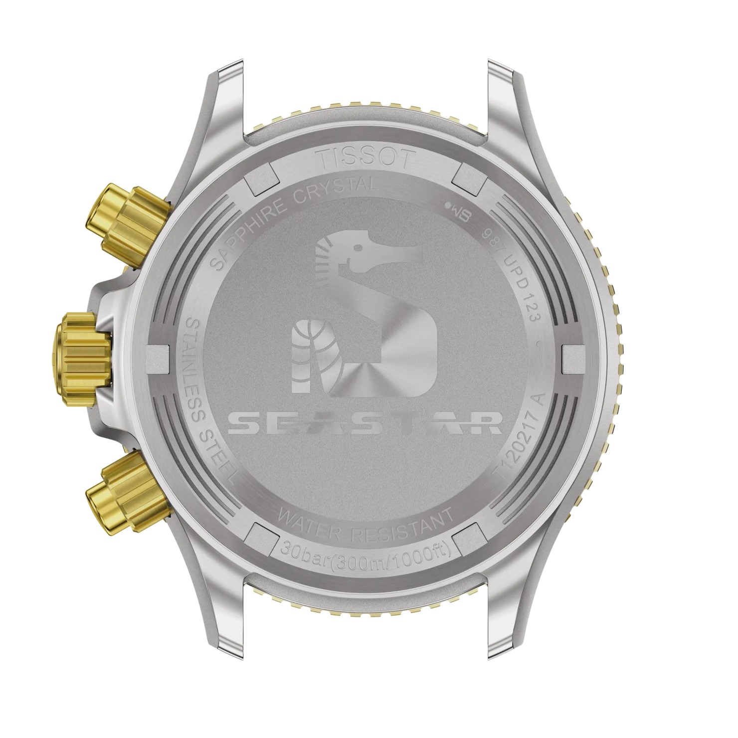 TISSOT Seastar 1000 Quartz Chronograph Gray Gradient Dial 38mm Two Tone Gold Stainless Steel Bracelet T120.217.22.061.00 - 4