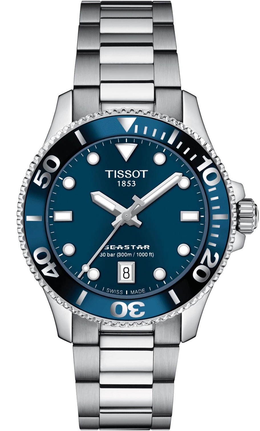 TISSOT Seastar 1000 Quartz 36mm Silver Stainless Steel Bracelet T120.210.11.041.00 - 1