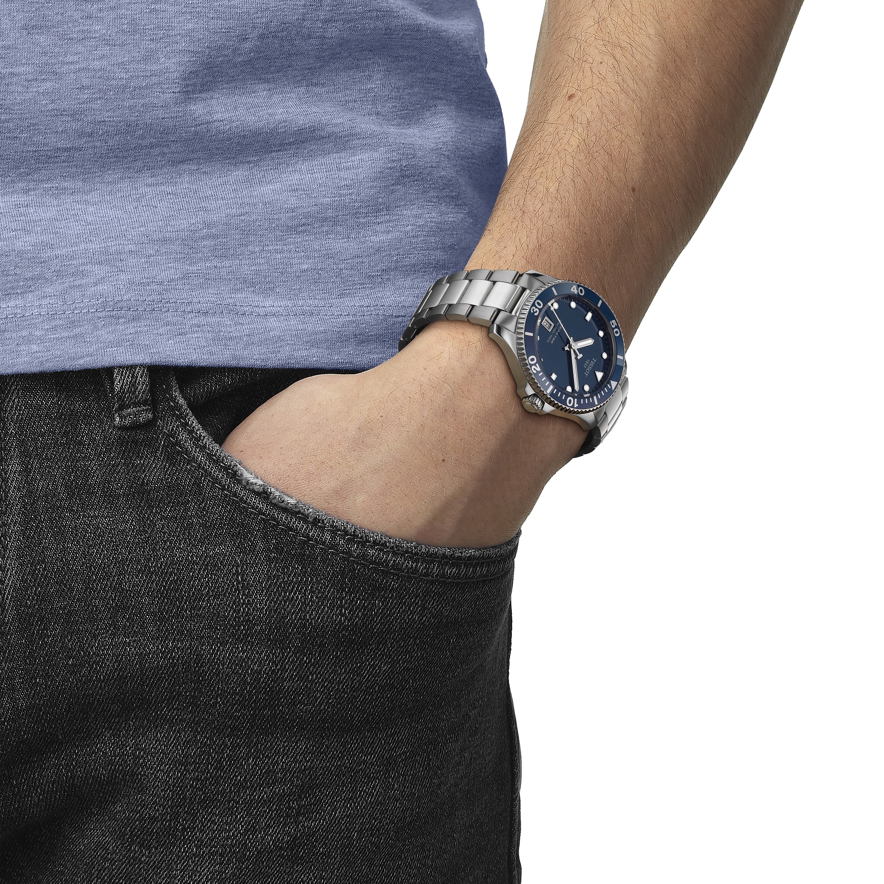 TISSOT Seastar 1000 Quartz Blue Dial 40mm Silver Stainless Steel Bracelet T120.410.11.041.00 - 4