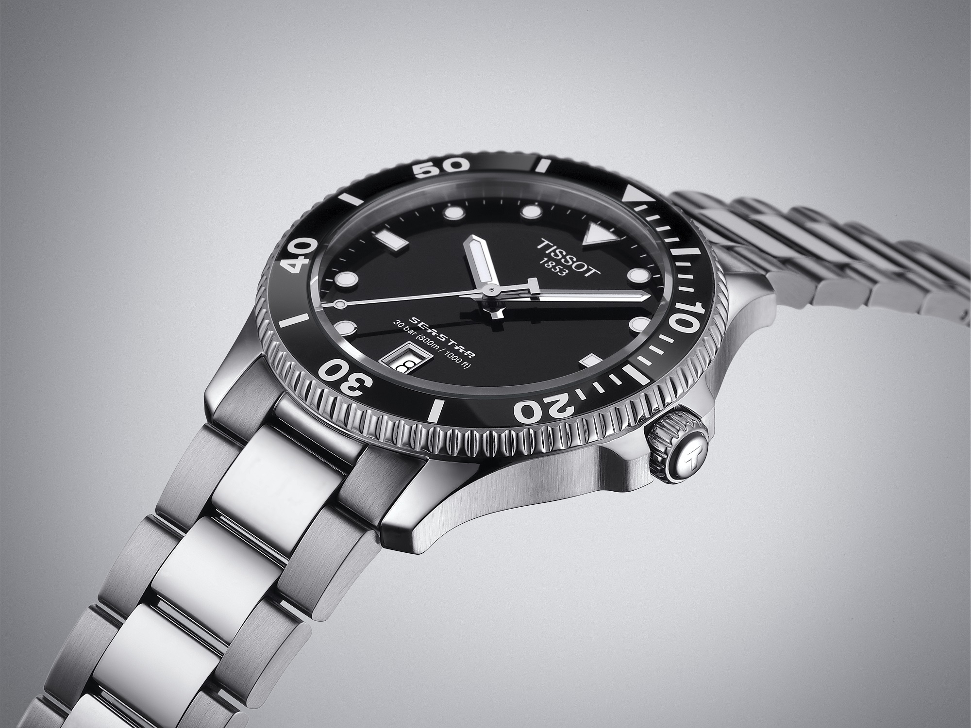 TISSOT Seastar 1000 Quartz Black Dial 40mm Silver Stainless Steel Bracelet T120.410.11.051.00 - 4