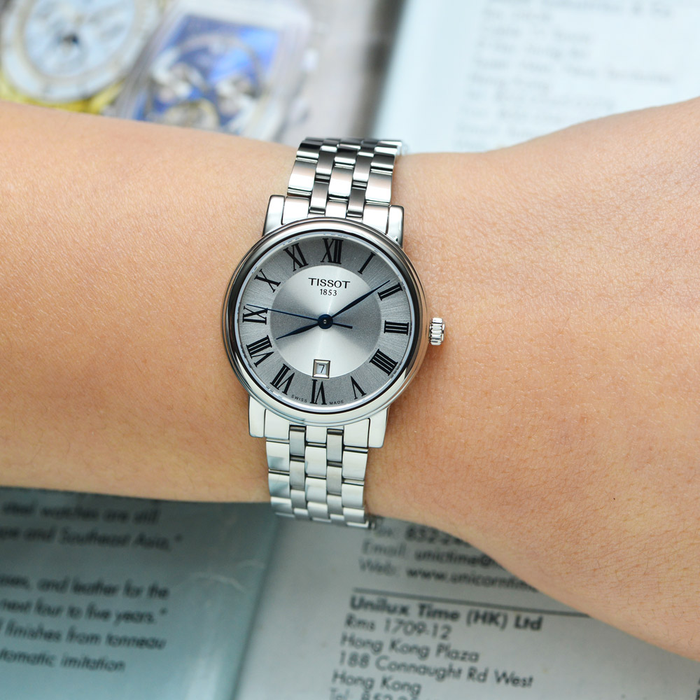 TISSOT Carson Silver Dial 30mm Silver Stainless Steel Bracelet T122.210.11.033.00 - 