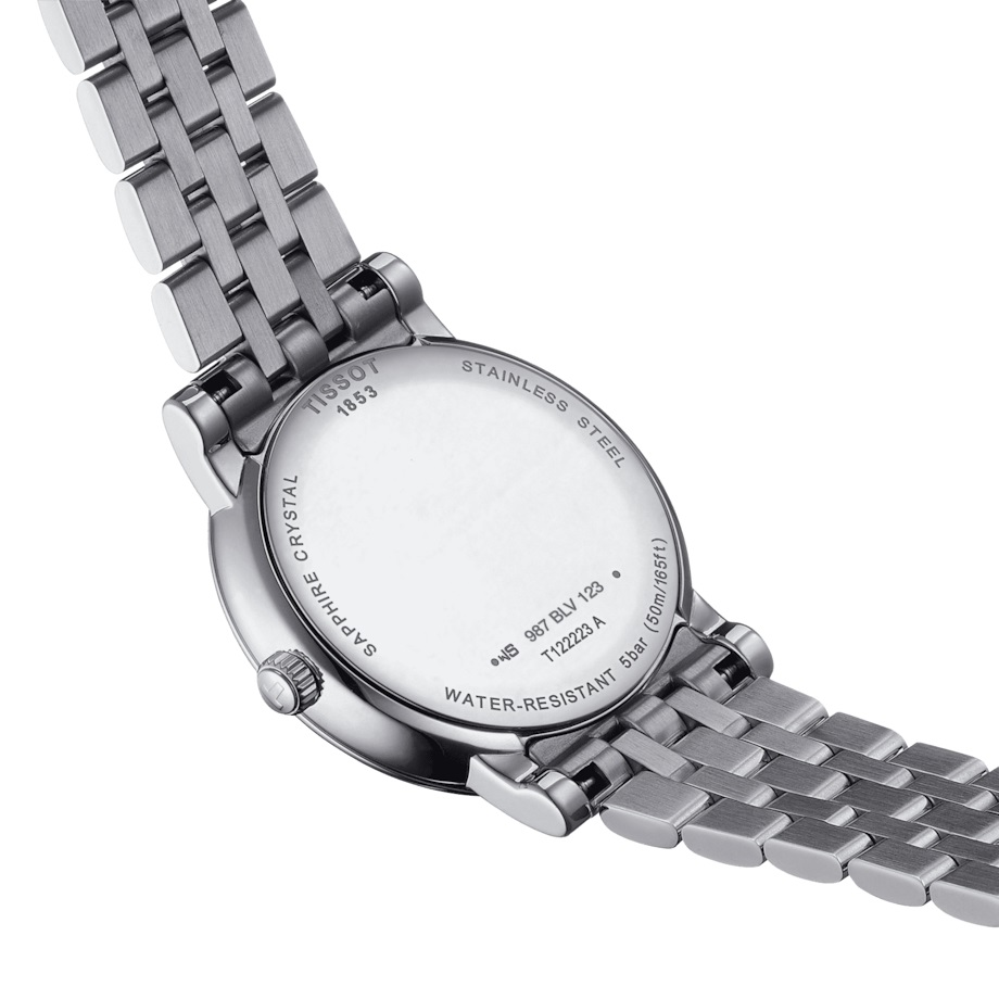 TISSOT Carson White Pearl Dial Moonface 32mm Silver Stainless Steel Bracelet T122.223.11.033.00 - 3