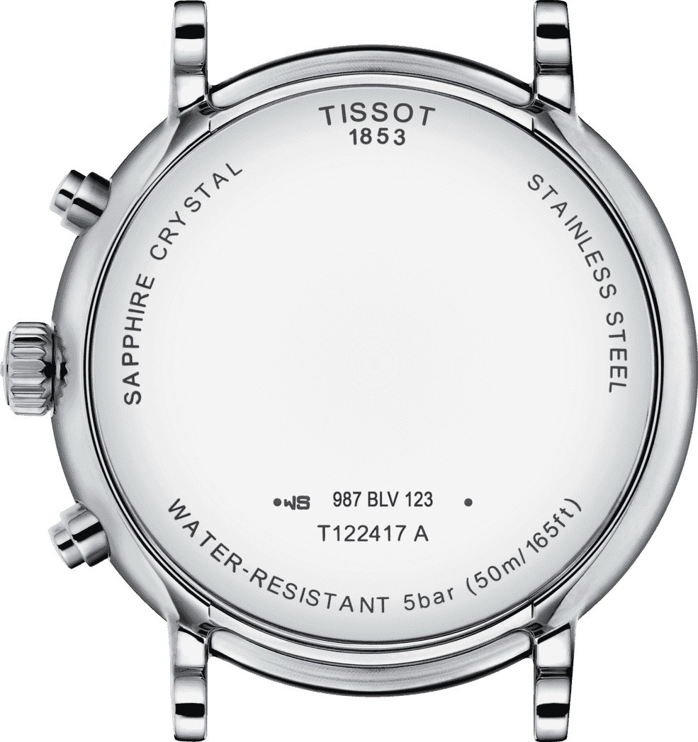 TISSOT Carson Premium Chronograph 41mm Silver Stainless Steel Black Leather Strap T122.417.16.033.00 - 4