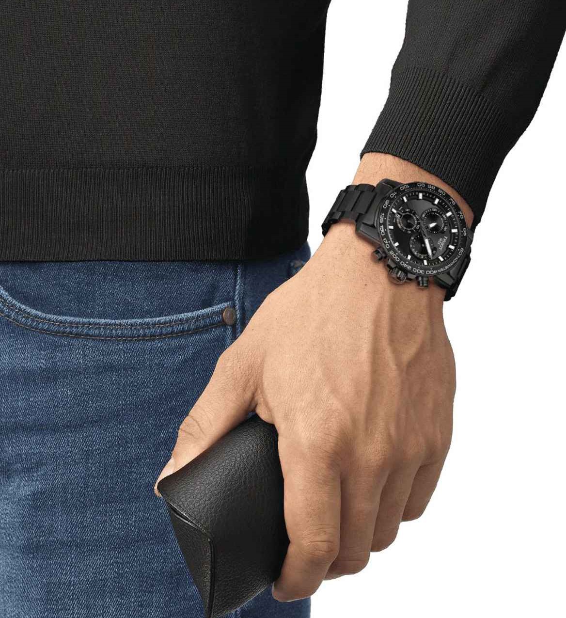 TISSOT Supersport Chronograph Black Dial 45.5mm Black Stainless Steel Bracelet T125.617.33.051.00 - 