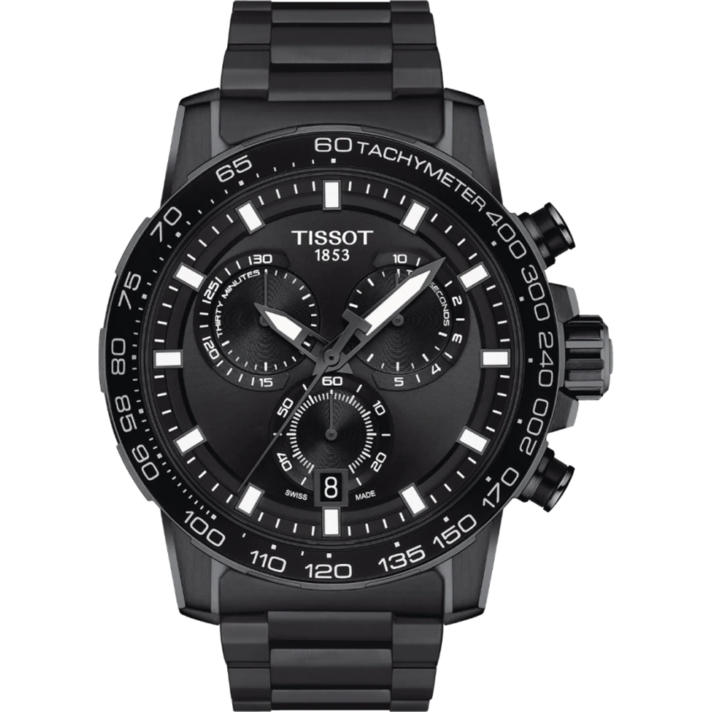 TISSOT Supersport Chronograph Black Dial 45.5mm Black Stainless Steel Bracelet T125.617.33.051.00 - 