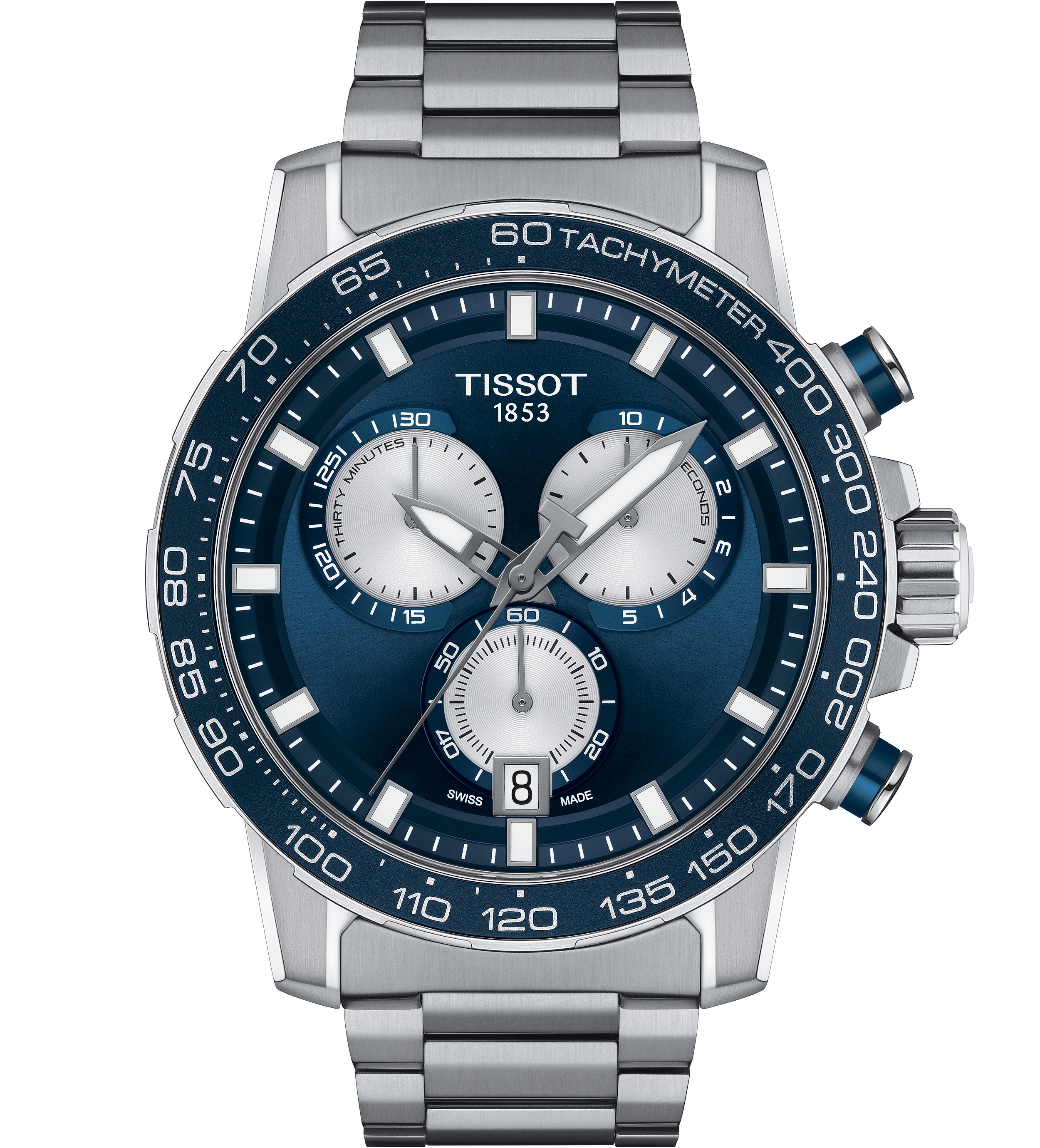 TISSOT Supersport Chronograph Blue Dial 45.5mm Silver Stainless Steel Bracelet T125.617.11.041.00 - 1