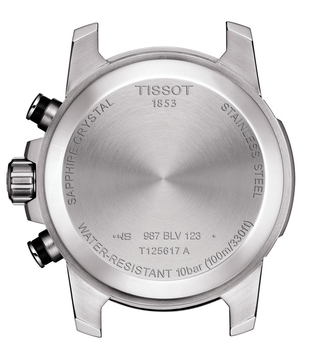 TISSOT Supersport Blue Chronograph 45.5mm Silver Stainless Steel Brown Leather Strap T125.617.16.041.00 - 4