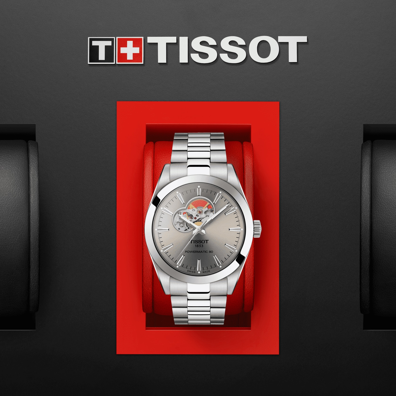TISSOT Gentleman Powermatic 80 Open Heart Rhodium Dial 40mm Silver Stainless Steel Bracelet T127.407.11.081.00 - 5