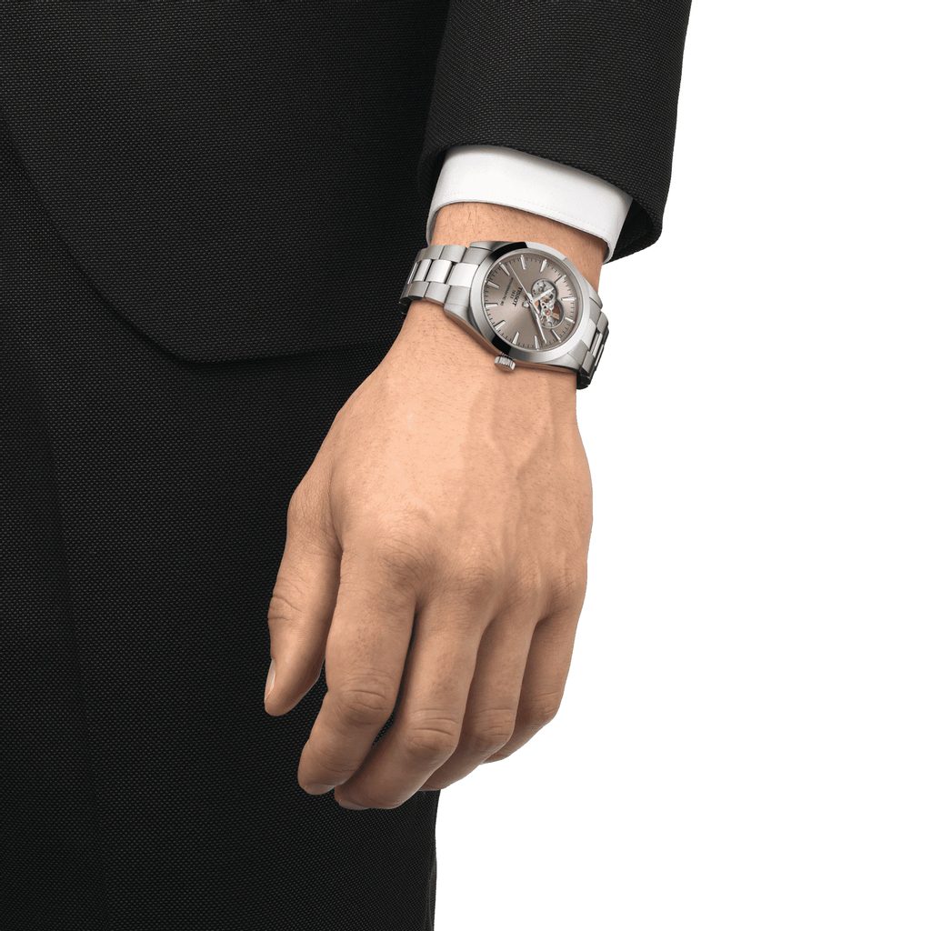 TISSOT Gentleman Powermatic 80 Open Heart Rhodium Dial 40mm Silver Stainless Steel Bracelet T127.407.11.081.00 - 6