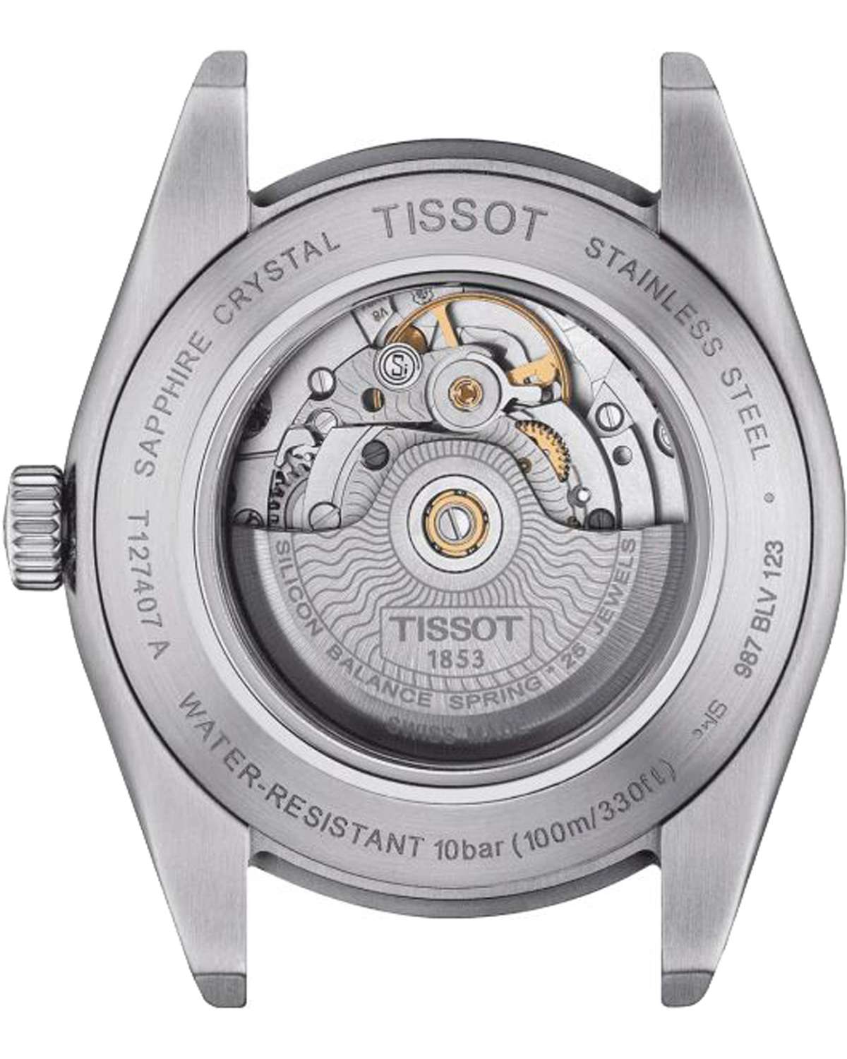 TISSOT Gentleman Powermatic 80 Silicium Green Dial 40mm Silver Stainless Steel Bracelet T127.407.11.091.01 - 3