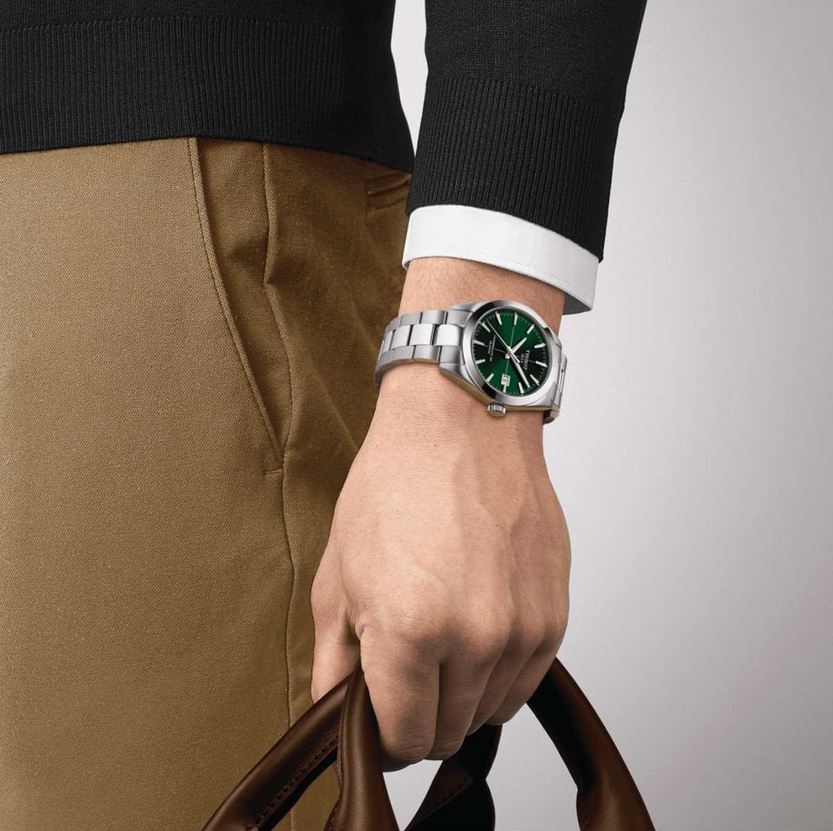 TISSOT Gentleman Powermatic 80 Silicium Green Dial 40mm Silver Stainless Steel Bracelet T127.407.11.091.01 - 4