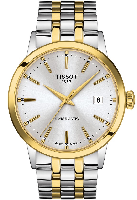 TISSOT Classic Dream Swissmatic 42mm Silver & Gold Stainless Steel Bracelet T129.407.22.031.01 - 1