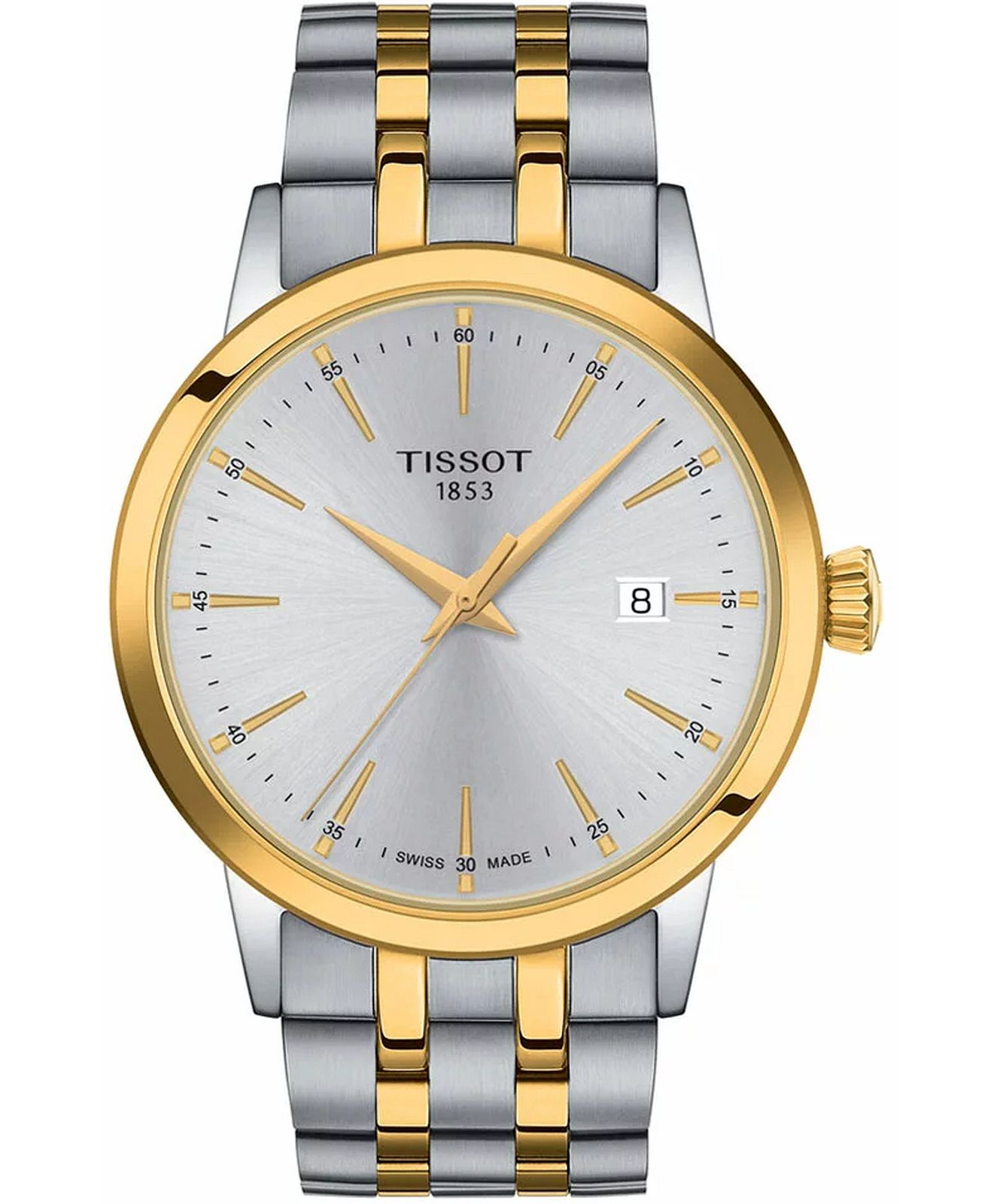 TISSOT Classic Dream Silver Dial 42mm Two Tone Gold Stainless Bracelet T129.410.22.031.00 - 1