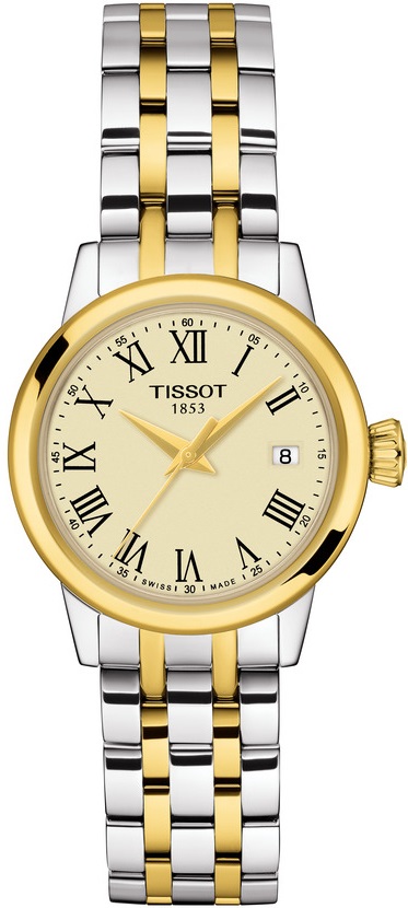 TISSOT Classic Dream Lady's Gold Dial 28mm Two Tone Gold Stainless Steel Bracelet T129.210.22.263.00 - 