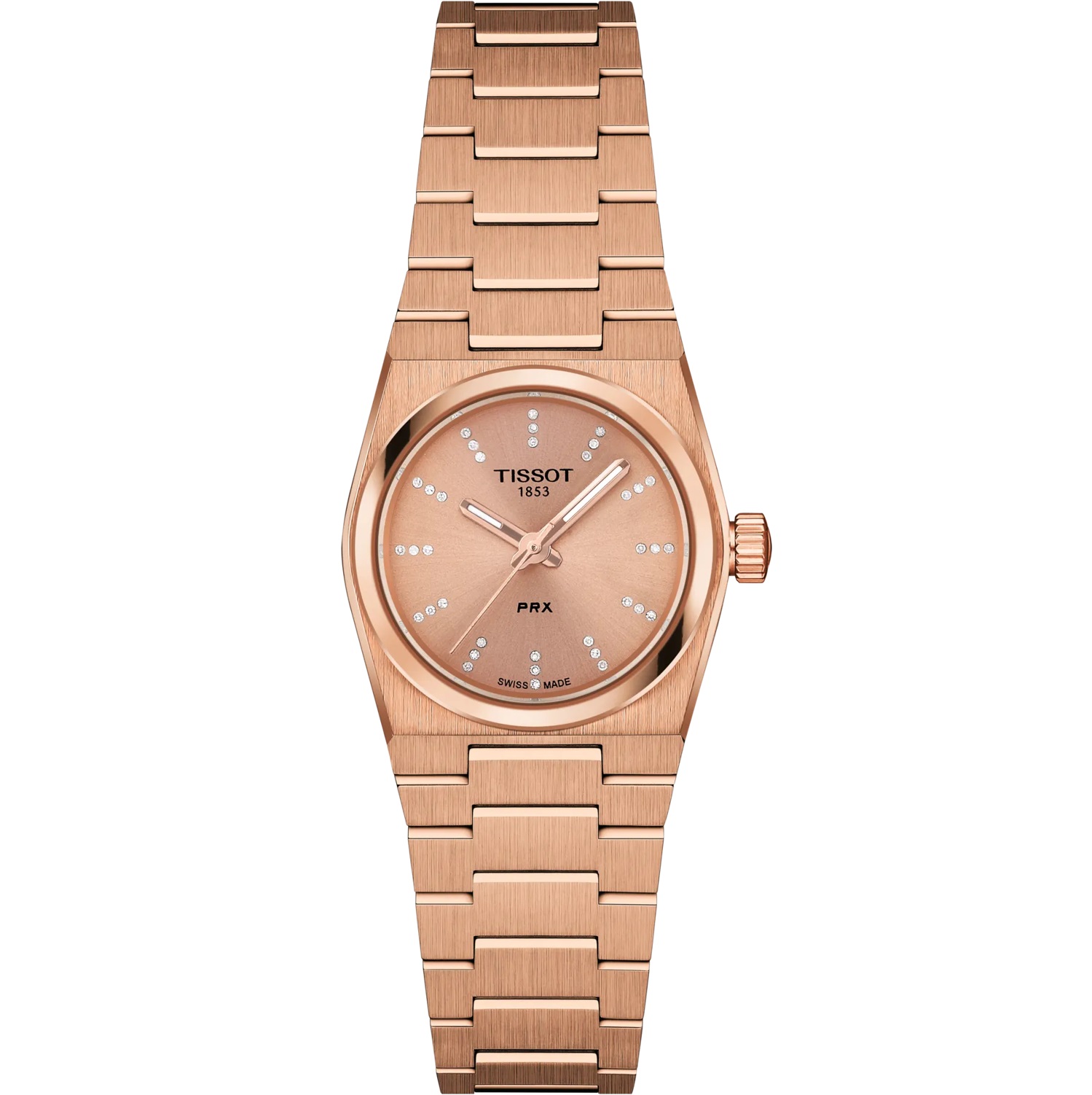 TISSOT PRX 25 Quartz Rose Gold Dial with Diamonds 25mm Rose Gold Stainless Steel Bracelet T137.010.33.506.00 - 