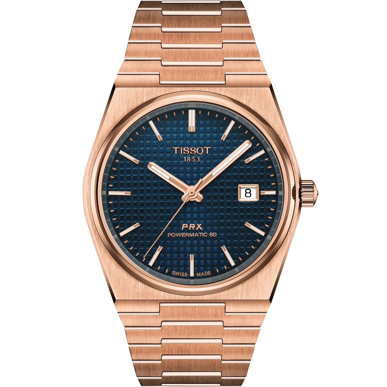 TISSOT PRX 40 Powermatic 80 Blue Dial 40mm Rose Gold Stainless Steel Bracelet T137.407.33.041.00 - 