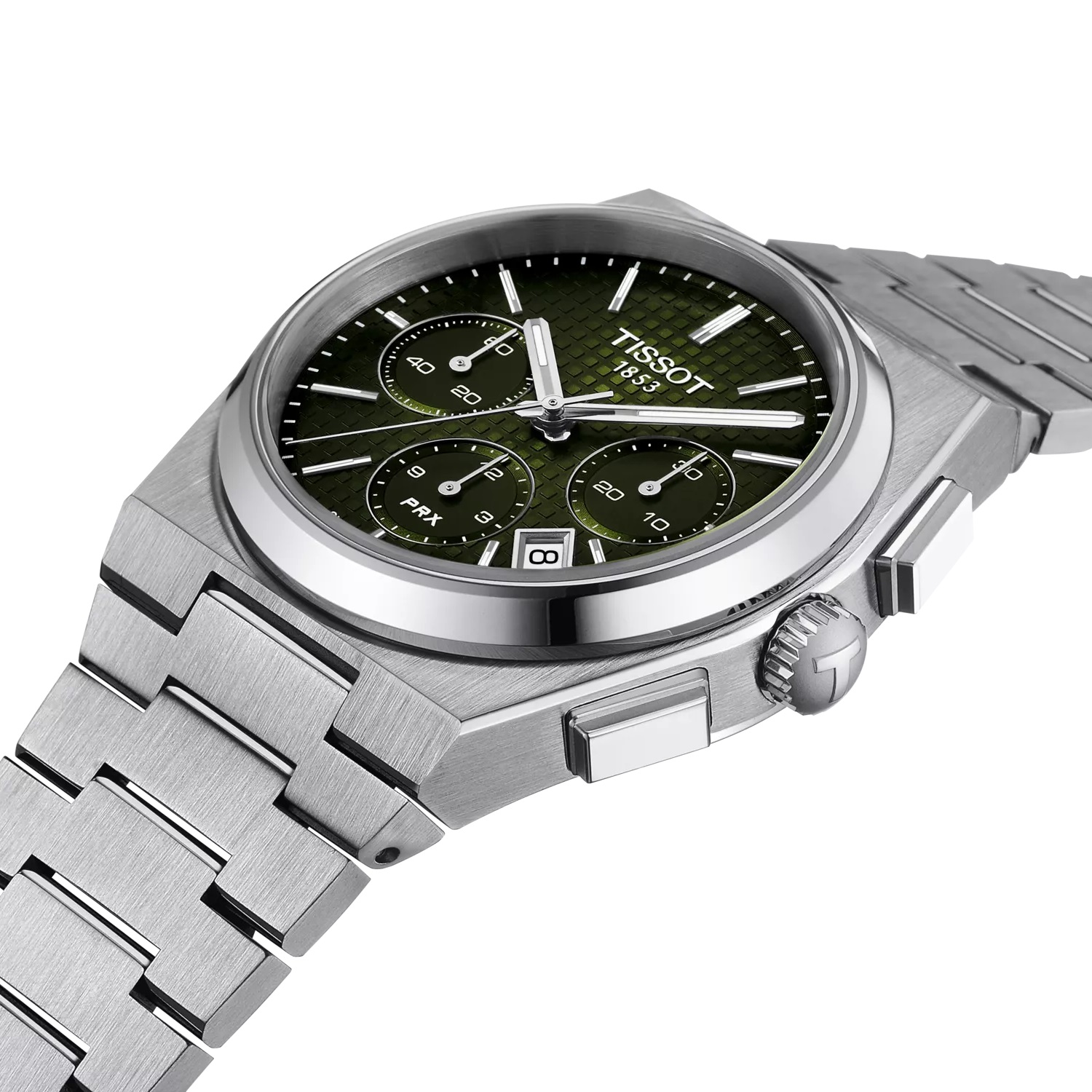 TISSOT PRX Chronograph Automatic Green Dial 42mm Silver Stainless Steel Bracelet T137.427.11.091.00 - 
