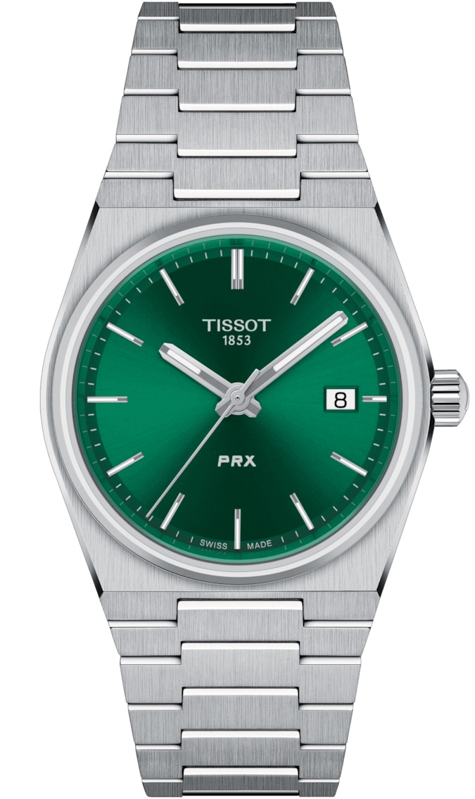 TISSOT PRX 35 Green Dial Quartz 35mm Silver Stainless Steel Bracelet T137.210.11.081.00 - 