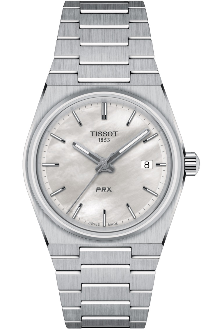 TISSOT PRX 35 White Pearl Dial Quartz 35mm Silver Stainless Steel Bracelet T137.210.11.111.00 - 