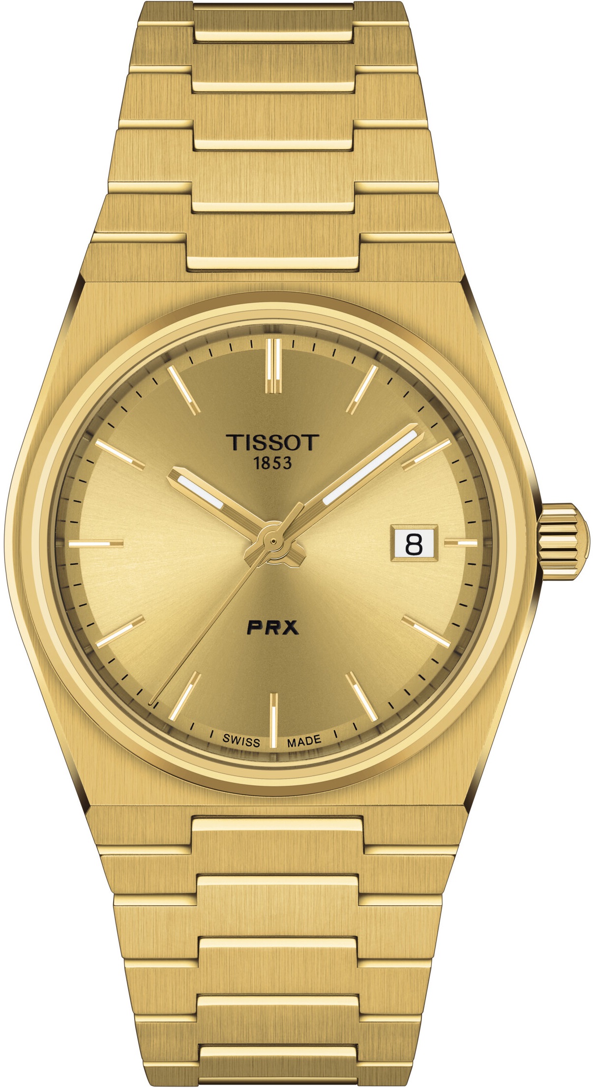 TISSOT PRX 35 Gold Dial Quartz 35mm Gold Stainless Steel Bracelet T137.210.33.021.00 - 