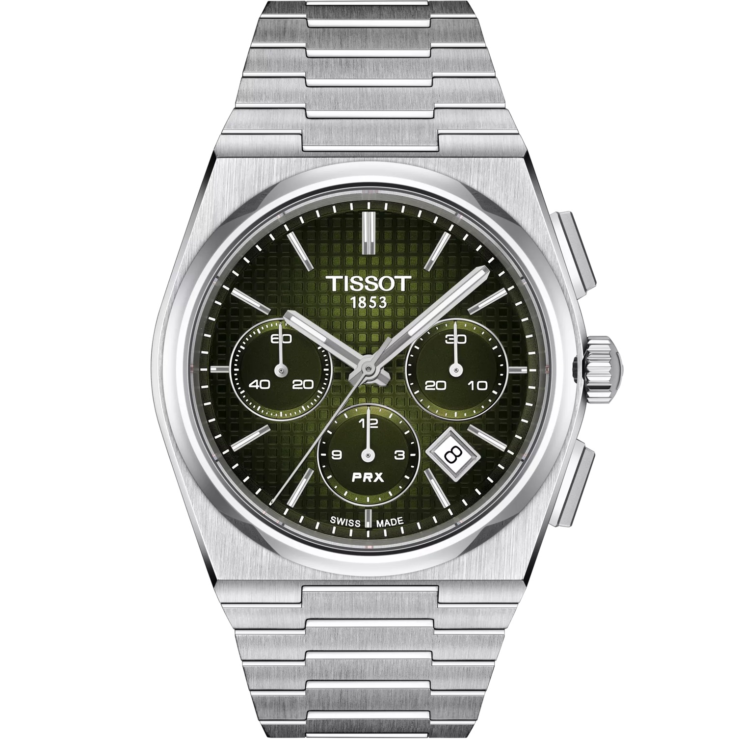 TISSOT PRX Chronograph Automatic Green Dial 42mm Silver Stainless Steel Bracelet T137.427.11.091.00 - 