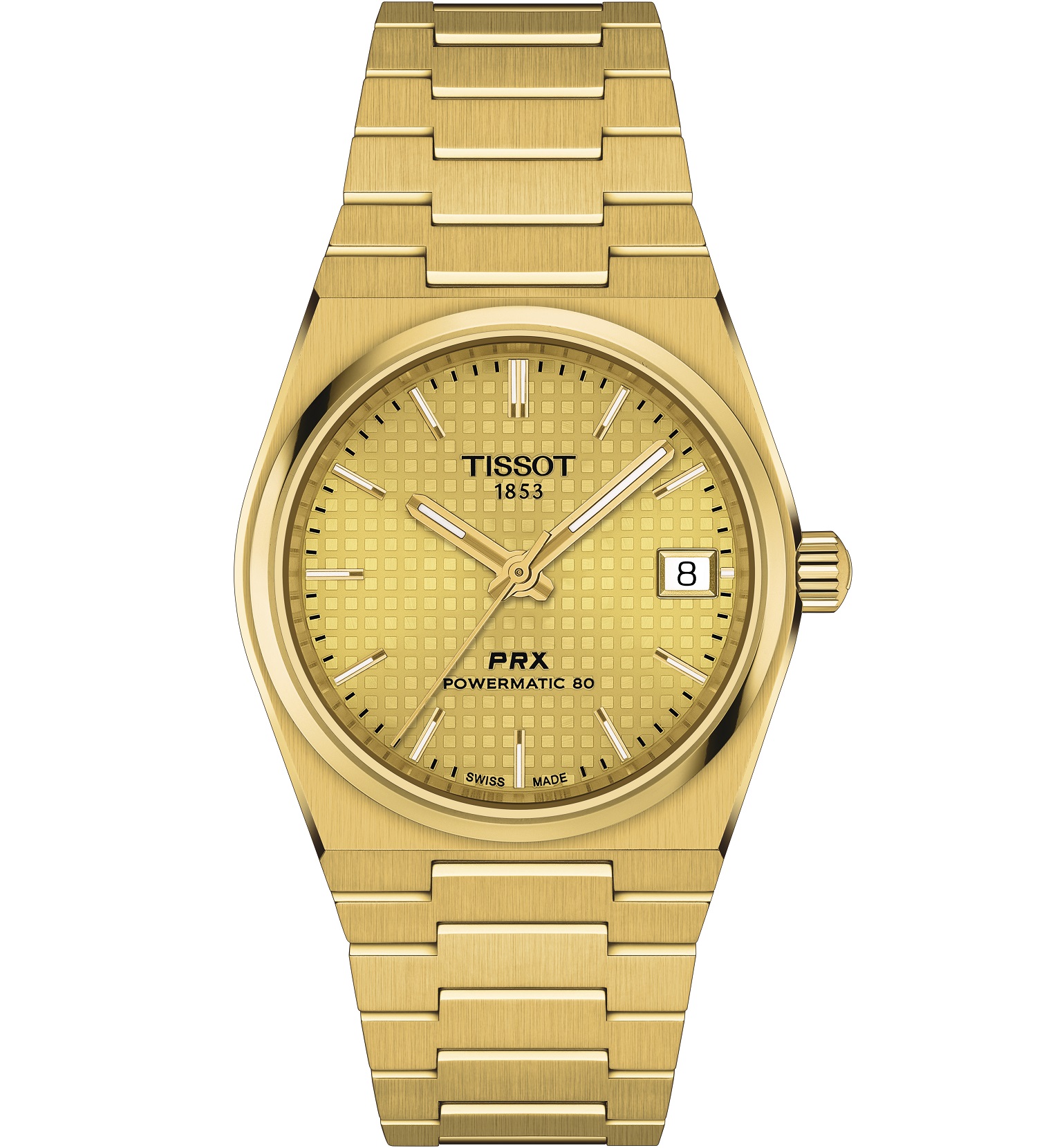TISSOT PRX 35 Powermatic 80 Gold Dial 35mm Gold Stainless Steel Bracelet T137.207.33.021.00 - 