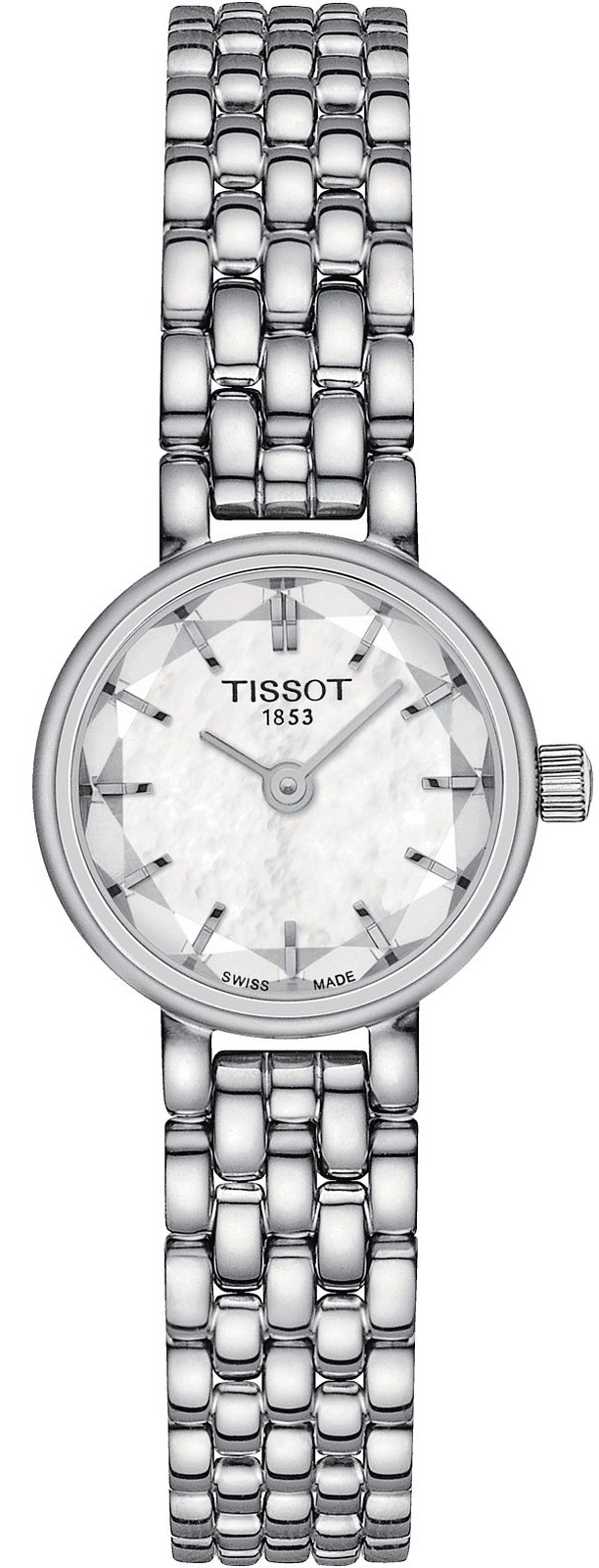 TISSOT Lovely Round White Pearl Dial 19.5mm Silver Stainless Steel Bracelet T140.009.11.111.00 - 