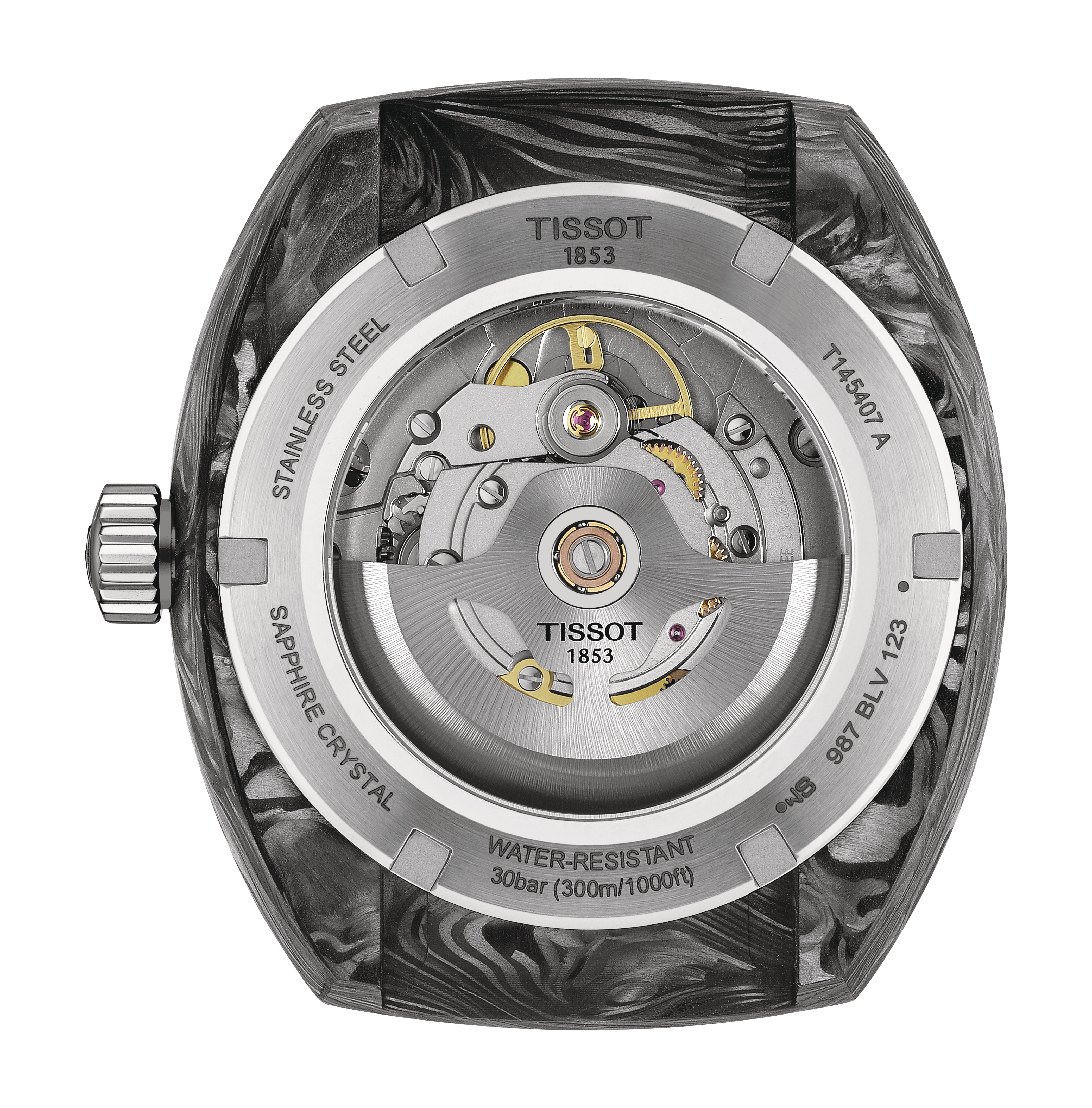 TISSOT Sideral S Powermatic 80 41mm Yellow Rubber Strap T145.407.97.057.00 - 3