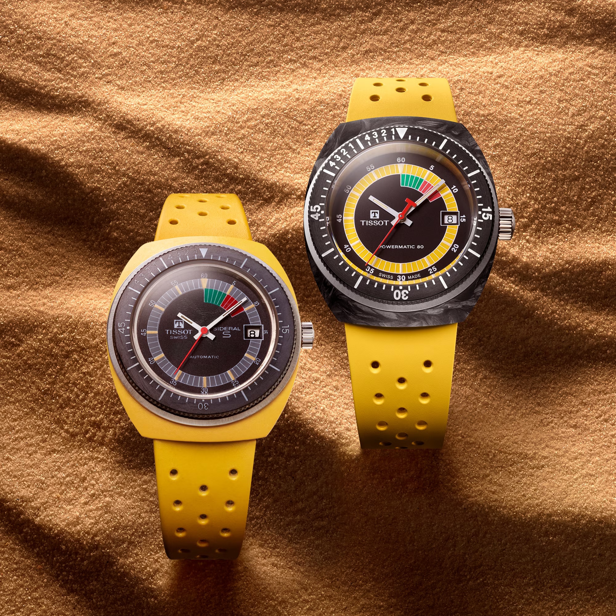 TISSOT Sideral S Powermatic 80 41mm Yellow Rubber Strap T145.407.97.057.00 - 7