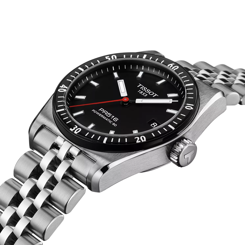 TISSOT PR516 Powermatic 80 Black Dial 38mm Silver Stainless Steel Bracelet T149.407.11.051.00 - 3
