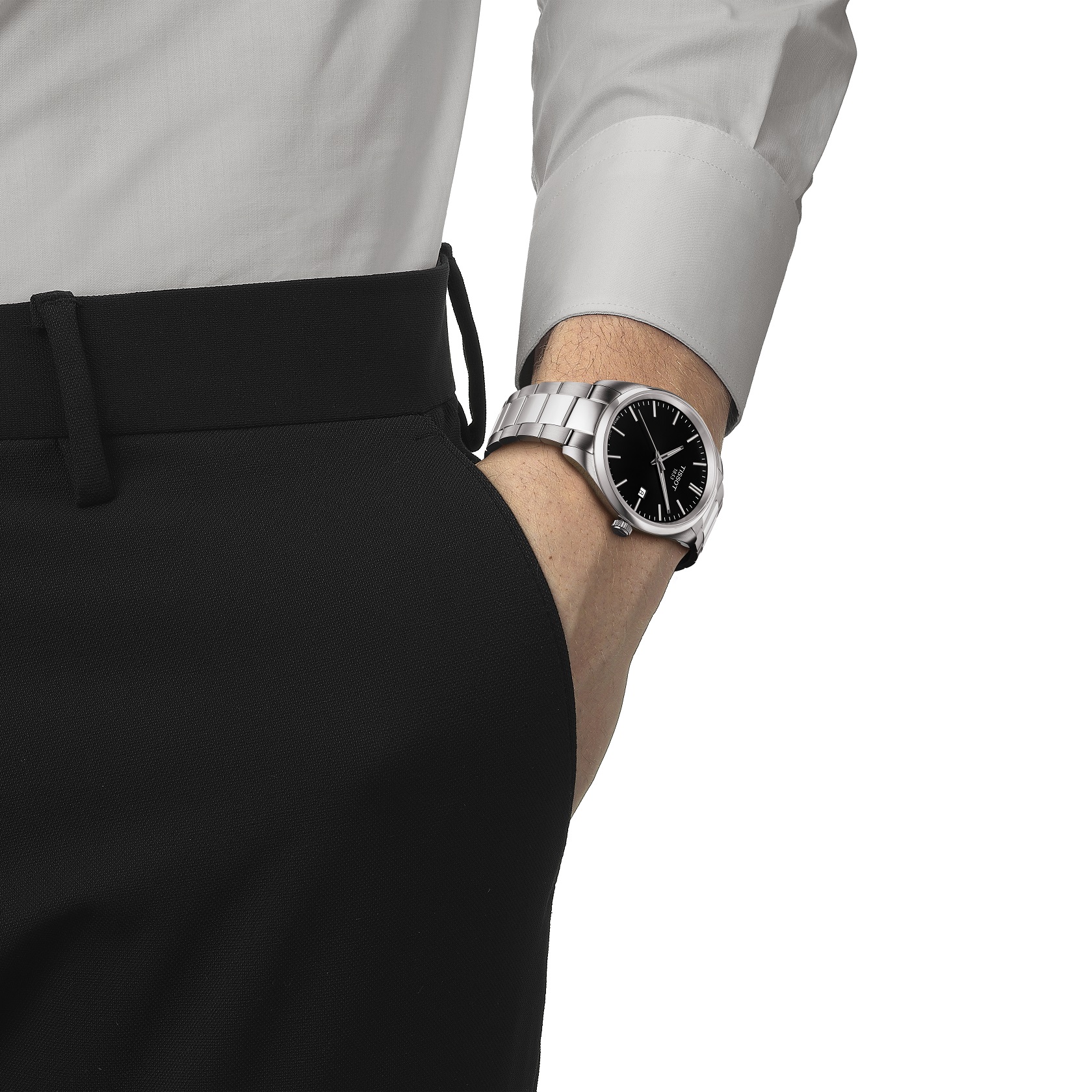 TISSOT PR 100 Black Dial 40mm Silver Stainless Steel Bracelet T150.410.11.051.00 - 5