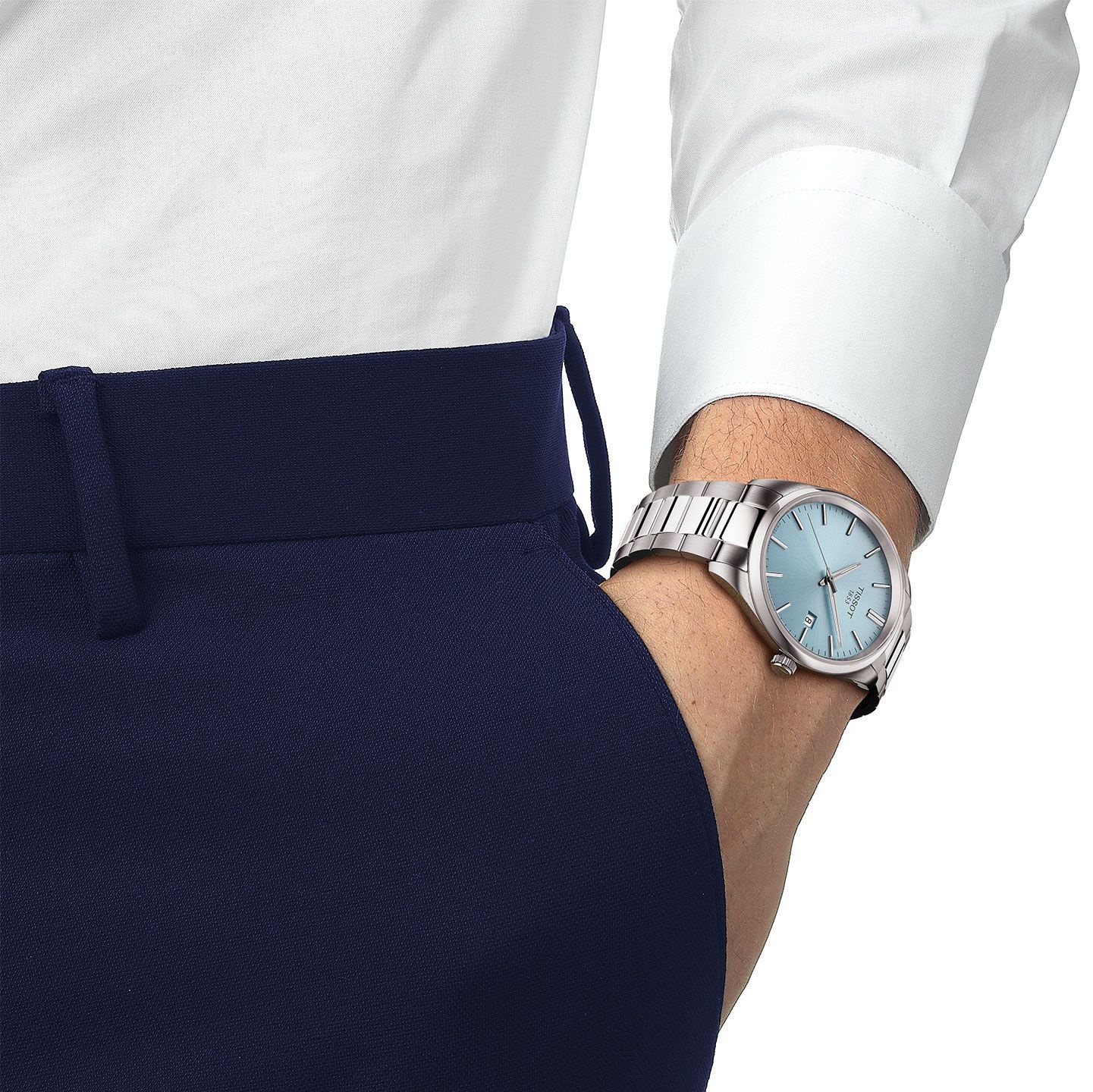 TISSOT PR 100 Ice Blue Dial 40mm Silver Stainless Steel Bracelet T150.410.11.351.00 - 5