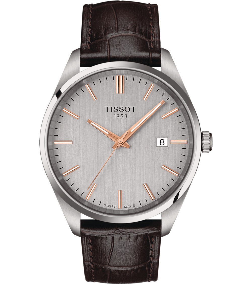 TISSOT PR 100 Silver Dial 40mm Silver Stainless Steel Brown Leather Strap T150.410.16.031.00 - 