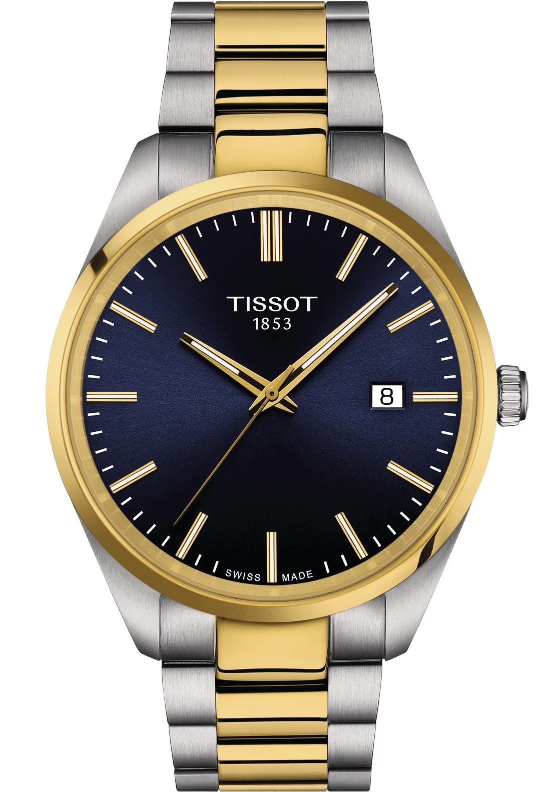TISSOT PR 100 Blue Dial 40mm Two Tone Gold Stainless Steel Bracelet T150.410.22.041.00 - 