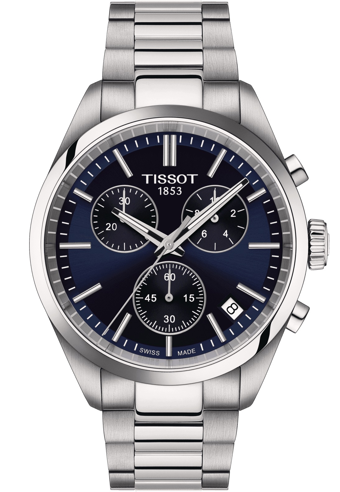 TISSOT PR 100 Chronograph Blue Dial 40mm Silver Stainless Steel Bracelet T150.417.11.041.00 - 