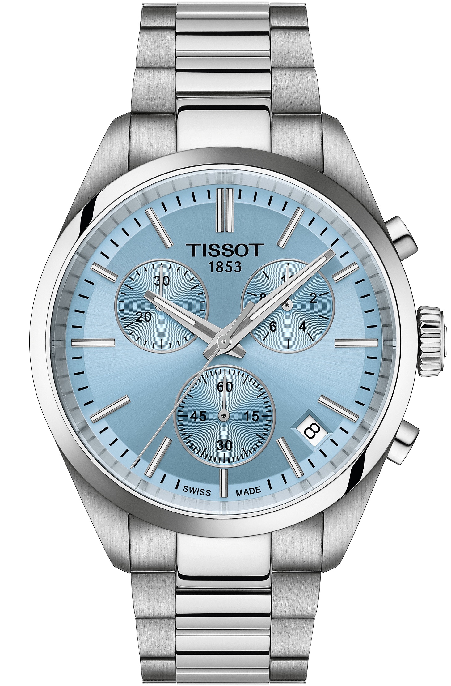 TISSOT PR 100 Chronograph Light Blue Dial 40mm Silver Stainless Steel Bracelet T150.417.11.351.00 - 