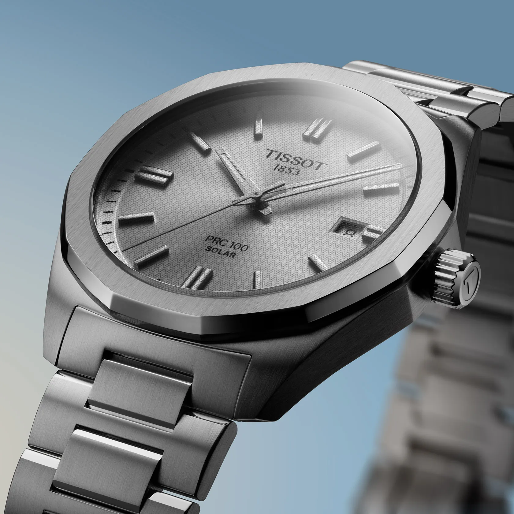 TISSOT PRC 100 Solar Quartz Silver Dial 39mm Silver Stainless Steel Bracelet T151.422.11.031.00 - 8