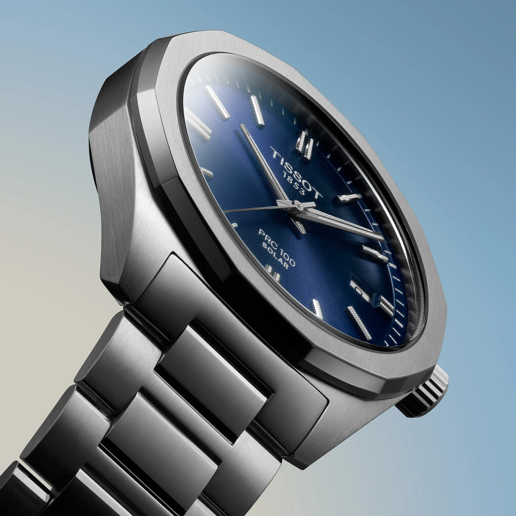 TISSOT PRC 100 Solar Quartz Blue Dial 39mm Silver Stainless Steel Bracelet T151.422.11.041.00 - 8