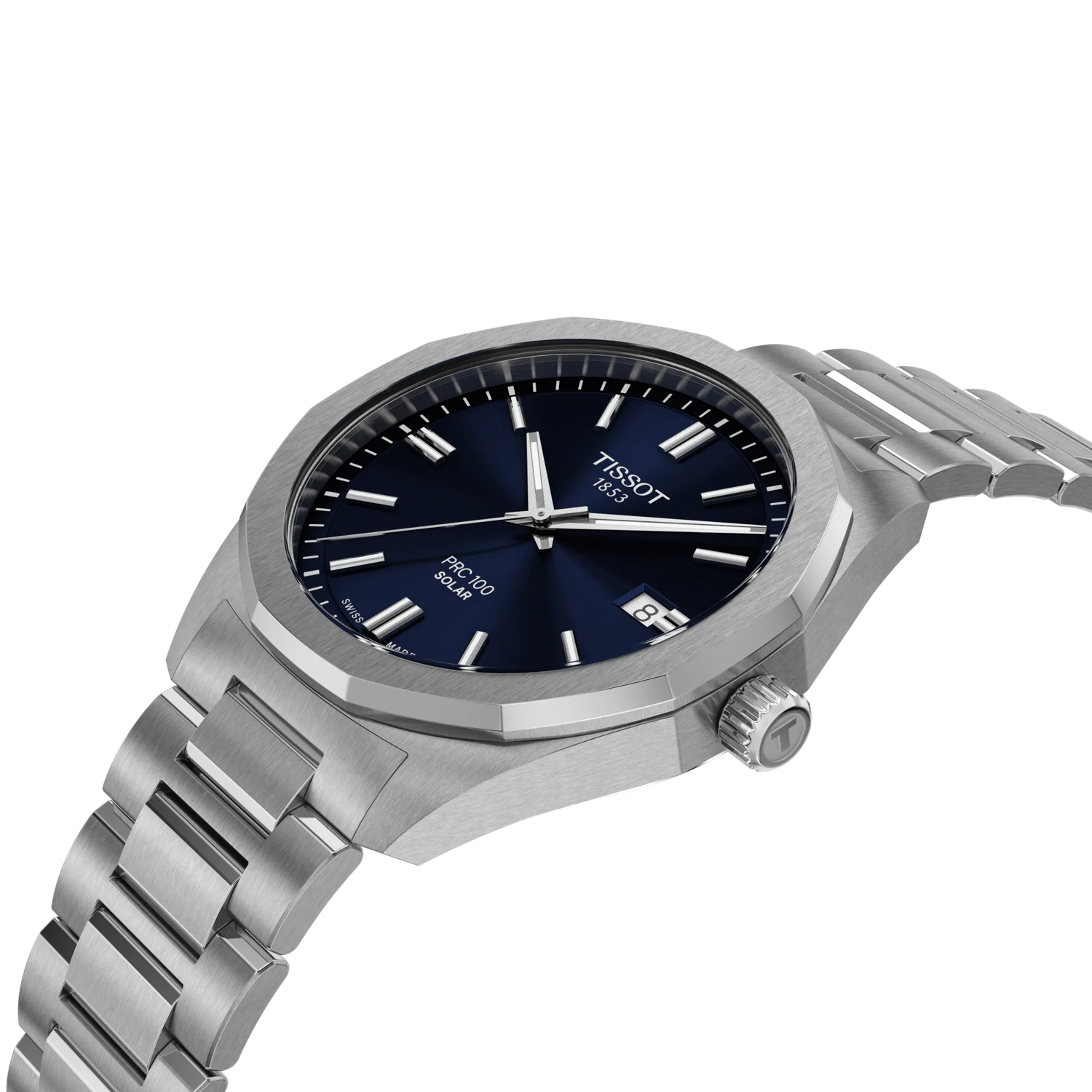 TISSOT PRC 100 Solar Quartz Blue Dial 39mm Silver Stainless Steel Bracelet T151.422.11.041.00 - 5