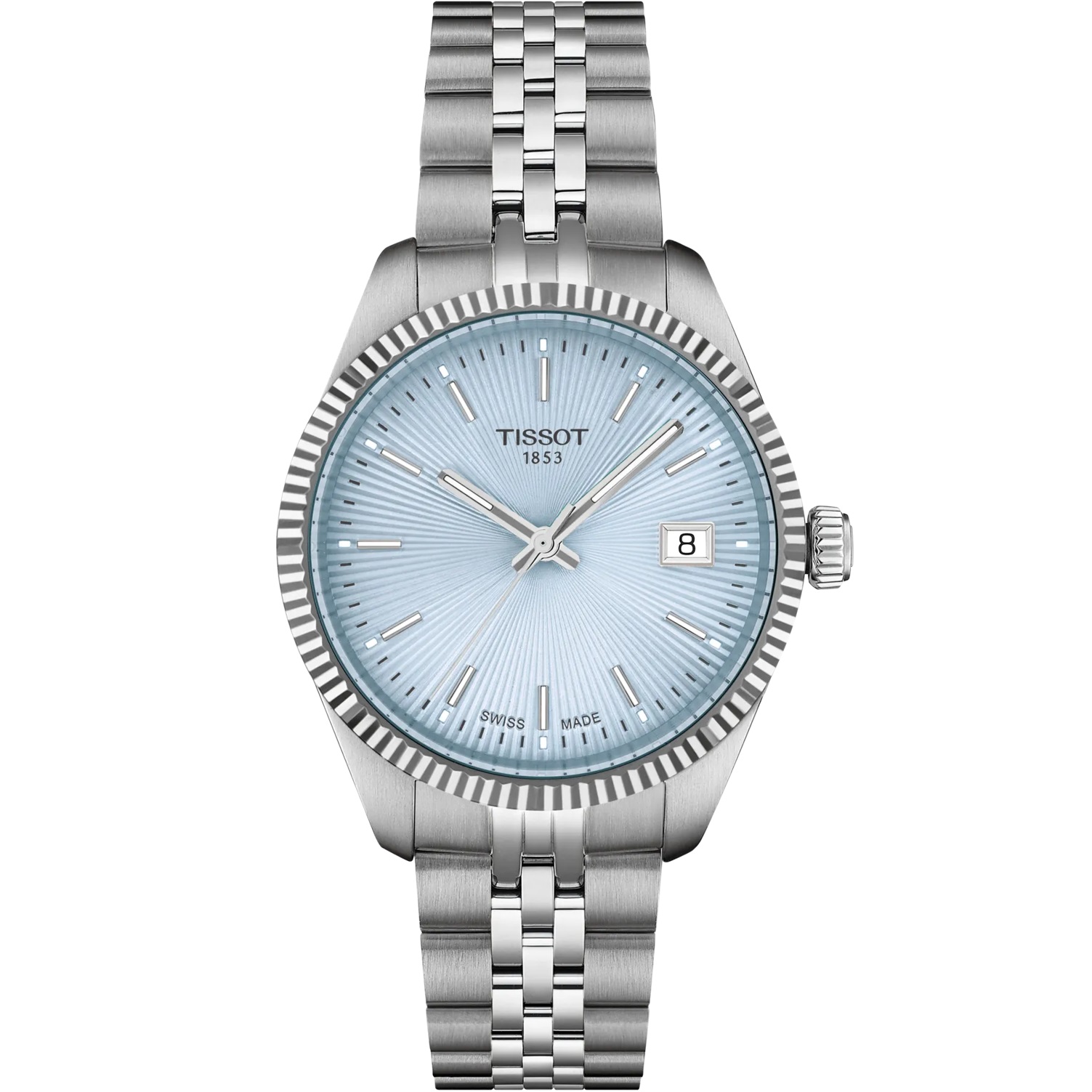 TISSOT Ballade Ice Blue Dial 34mm Silver Stainless Steel Bracelet T156.210.11.351.00 - 