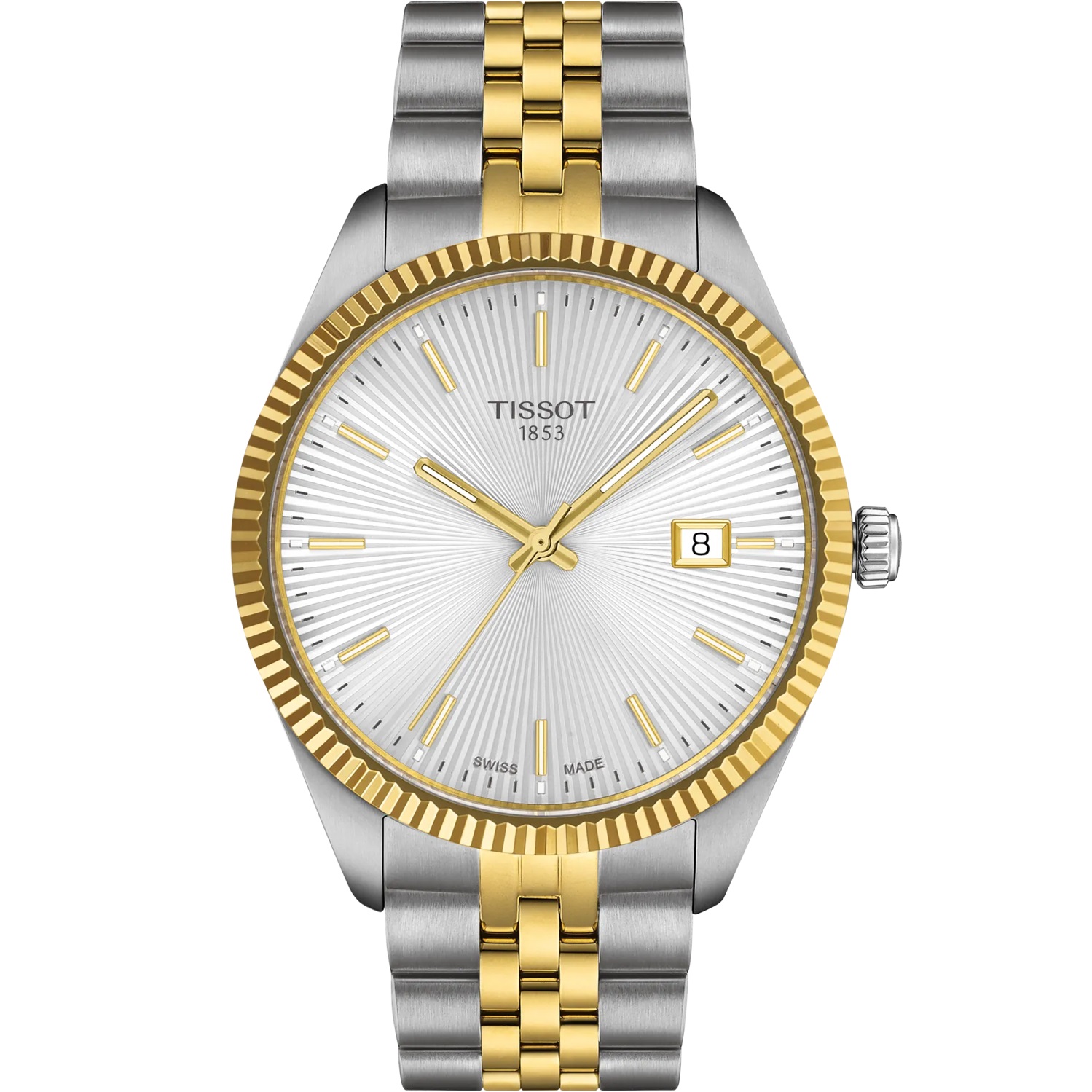 TISSOT Ballade Silver Dial 40mm Two Tone Gold Stainless Steel Bracelet T156.410.22.031.00 - 